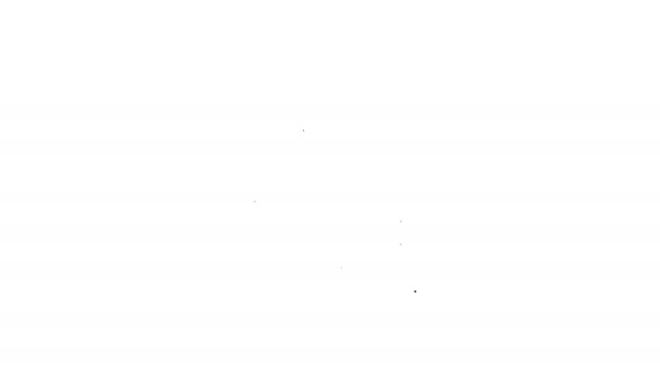 Portapapeles médico gris con icono de la línea de historia clínica sobre fondo blanco. Formulario de seguro de salud. Documento: prescripción, informe de marcas médicas. Animación gráfica de vídeo 4K — Vídeo de stock