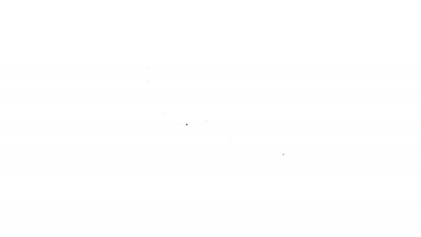 Graues Terminal mit ausgedrucktem Beleg und Bestätigung der Zahlung per Smartphone-Leitungssymbol auf weißem Hintergrund. nfc-Zahlungskonzept. 4k Video Motion Graphic Animation — Stockvideo
