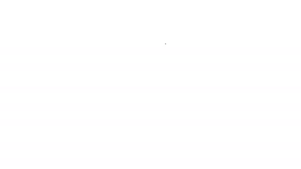 Montagnes grises et drapeau sur l'icône de ligne supérieure sur fond blanc. Symbole de victoire ou concept de succès. Animation graphique de mouvement vidéo 4K — Video