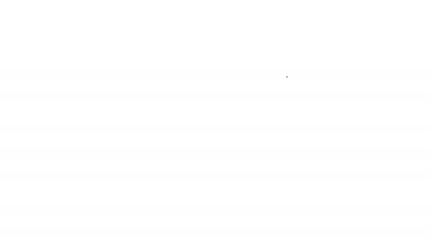 Icona linea piana carta grigia su sfondo bianco. Icona dell'aereo di carta. Segnaletica aerea. Animazione grafica 4K Video motion — Video Stock