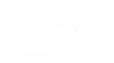 Beyaz arka plan üzerinde ahşap bir kutu çizgi simgesi şarap Gri Şişeler. Ahşap bir sandık simgesinde şarap şişeleri. 4k Video hareket grafik animasyon