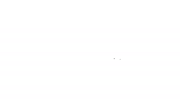Grijs retro Flip klok lijn pictogram op witte achtergrond. Muur flap klok, nummer teller sjabloon, alle cijfers met flips. 4k video Motion grafische animatie — Stockvideo