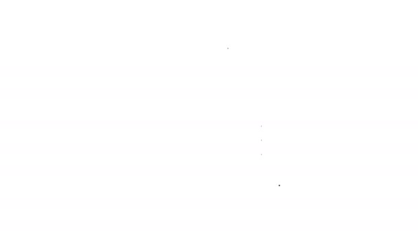 Серый дискета для иконки линии хранения данных компьютера на белом фоне. Знак дискеты. Видеографическая анимация 4K — стоковое видео