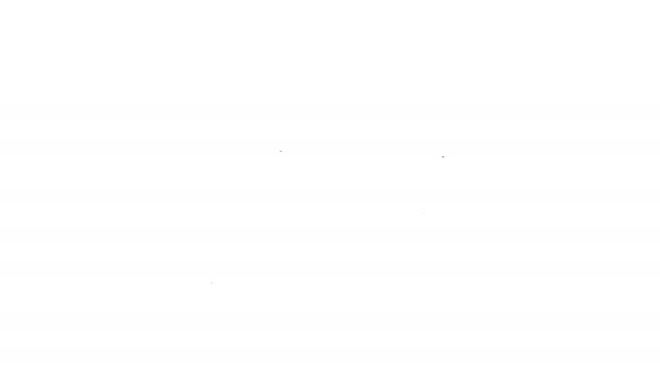 Grises Grifo de agua con un icono de la línea de caída de agua sobre fondo blanco. Animación gráfica de vídeo 4K — Vídeo de stock