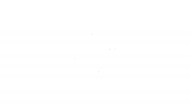 Graues Kajak und Paddelleine-Symbol auf weißem Hintergrund. Kajak und Kanu für Angeln und Tourismus. Aktivitäten im Freien. 4k Video Motion Graphic Animation — Stockvideo