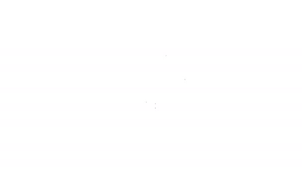 Garrafa de vinho cinza em um ícone de linha de balde de gelo no fundo branco. Animação gráfica em movimento de vídeo 4K — Vídeo de Stock