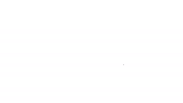 Auricolari grigi icona linea su sfondo bianco. Segno auricolare. Concetto oggetto per ascoltare musica, servizio, comunicazione e operatore. Animazione grafica 4K Video motion — Video Stock