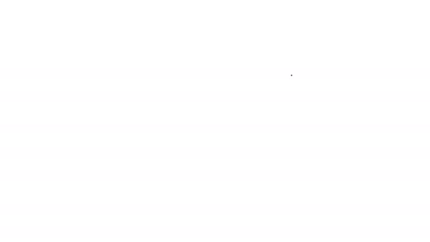 Icône de ligne d'étoile tombante grise sur fond blanc. Étoile filante avec traînée stellaire. Météoroïde, météorite, comète, astéroïde, étoile icône. Animation graphique de mouvement vidéo 4K — Video