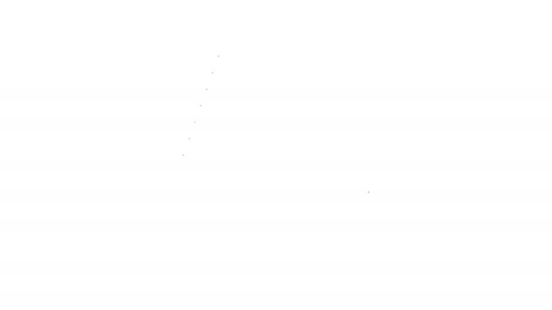 Ref. Grey Falling star line icon on white background. Падающая звезда со звездным следом. Метеороид, метеорит, комета, астероид, икона звезды. Видеографическая анимация 4K — стоковое видео