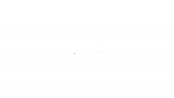 Graues Ufo fliegendes Raumschiff-Liniensymbol auf weißem Hintergrund. fliegende Untertasse. Alien-Raumschiff. futuristisches unbekanntes Flugobjekt. 4k Video Motion Graphic Animation — Stockvideo