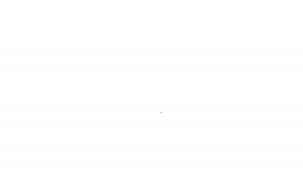 Grijs Alien lijn icoon op witte achtergrond. Buitenaardse gezicht of hoofd symbool. 4k video Motion grafische animatie — Stockvideo