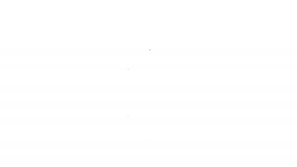 Icono de línea de bomba de aviación gris sobre fondo blanco. Bomba cohete vuela hacia abajo. Animación gráfica de vídeo 4K — Vídeos de Stock