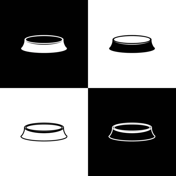 Set Comedero para mascotas para gatos o perros aislado sobre fondo blanco y negro. Ilustración vectorial — Archivo Imágenes Vectoriales