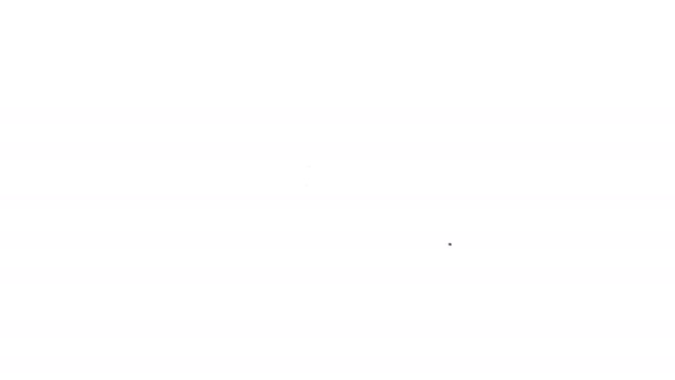 Grå sköld med Bitcoin linje ikon på vit bakgrund. Kryptovaluta gruvdrift, blockchain-teknik, Bitcoin, säkerhet, skydda, digitala pengar. 4K video rörelse grafisk animation — Stockvideo