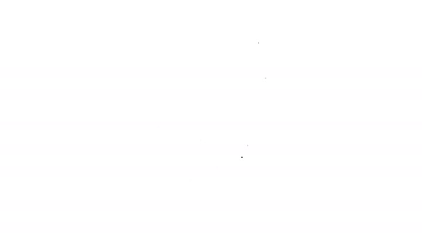 Grigio Cryptocurrency icona linea portafoglio su sfondo bianco. Portafoglio e bitcoin segno. Concetto minerario. Soldi, pagamento, contanti, icona a pagamento. Animazione grafica 4K Video motion — Video Stock