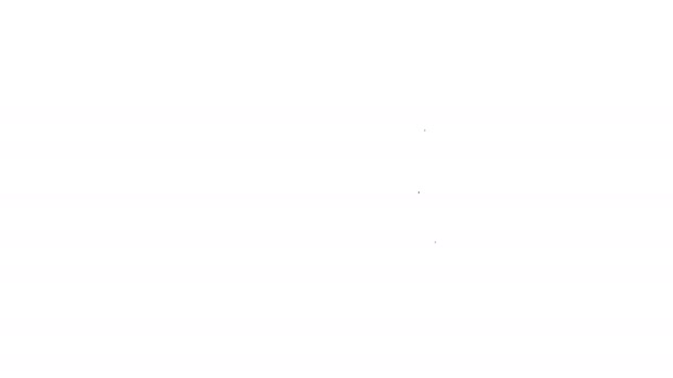 Pasta de registro de saúde médica cinza para ícone de linha de cuidados de saúde no fundo branco. Ícone de arquivo do paciente. Símbolo de história médica. Animação gráfica em movimento de vídeo 4K — Vídeo de Stock