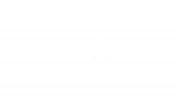 Magnete grigio con icona della linea del fulmine su sfondo bianco. Magnete a ferro di cavallo, magnetismo, magnetismo, segno di attrazione. Animazione grafica 4K Video motion — Video Stock