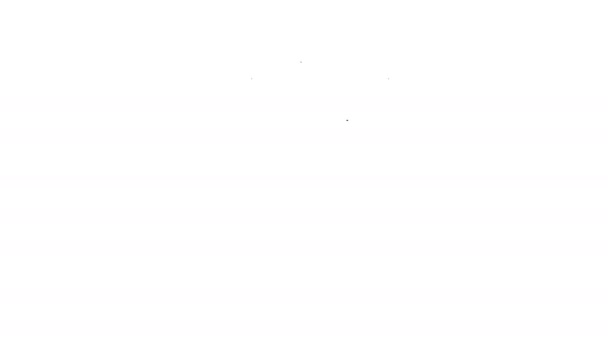 Ímã cinza com ícone de linha de relâmpago no fundo branco. Ímã de ferradura, magnetismo, magnetismo, sinal de atracção. Animação gráfica em movimento de vídeo 4K — Vídeo de Stock