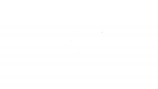 Сірий електричний скутер лінія значок на білому фоні. 4K відео руху графічних анімації — стокове відео