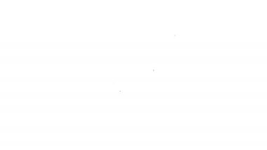 Beyaz arka planda kilit çizgisi simgesi olan Gri Kredi kartı. Kilitli banka kartı. Güvenlik, güvenlik, koruma konsepti. Güvenli bir ödeme kavramı. 4k Video hareket grafik animasyon