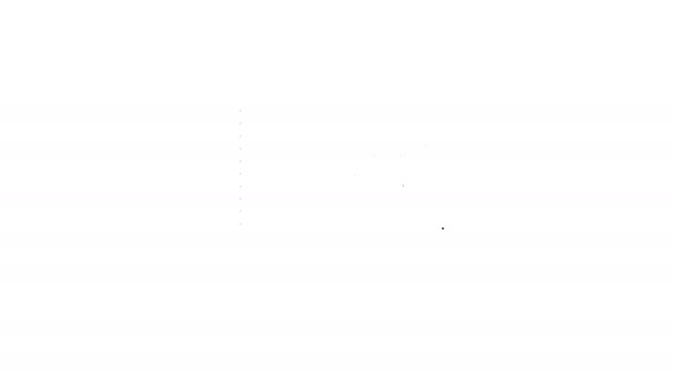 Negro Historial clínico mascota en el icono de la línea de monitor sobre fondo blanco. Formulario de seguro de salud. Prescripción médica, informe de chequeo médico. Animación gráfica de vídeo 4K — Vídeos de Stock