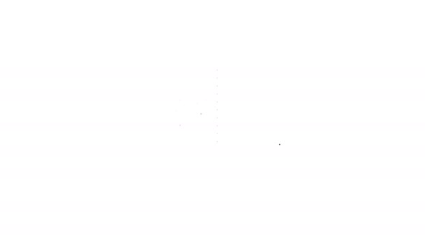 Černý lékařský klinický záznam PET na ikoně na bílém pozadí. Formulář zdravotního pojištění. Lékařský předpis, lékařský šek. 4k video pohybová animace — Stock video