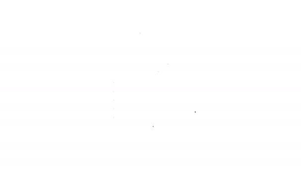 Черный буфер обмена с медицинской клинической записью питомца линии значок на белом фоне. Медицинская страховка. Отчёт медицинских проверок. Видеографическая анимация 4K — стоковое видео