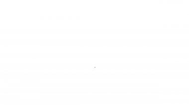 Beyaz arka plan üzerinde Siyah Kedi çizgi simgesi. 4k Video hareket grafik animasyon