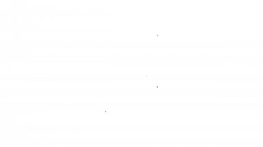 Beyaz arka plan üzerinde kedi hattı simgesi için gıda Siyah Çanta. Hayvanlar için yiyecek. Evcil hayvan yiyecek paketi. 4k Video hareket grafik animasyon