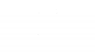 Beyaz arka plan üzerinde evcil hayvan hattı simgesi için gıda Siyah Çanta. Hayvanlar için yiyecek. Köpek kemiği işareti. Evcil hayvan yiyecek paketi. 4k Video hareket grafik animasyon