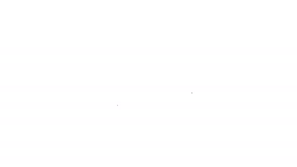 Chien noir et pilules ligne icône sur fond blanc. Médicaments sur ordonnance pour animaux. Animation graphique de mouvement vidéo 4K — Video