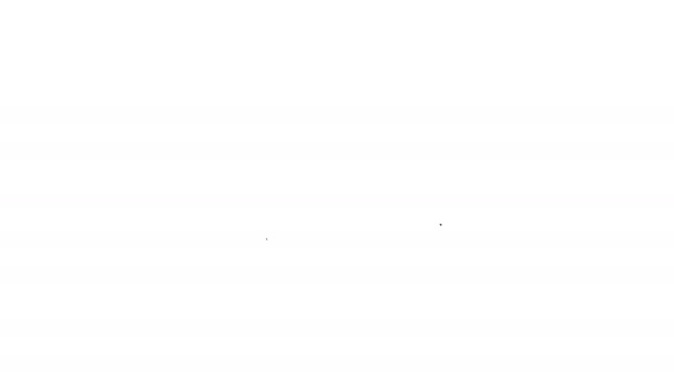 Chat noir et pilules ligne icône sur fond blanc. Médicaments sur ordonnance pour animaux. Animation graphique de mouvement vidéo 4K — Video