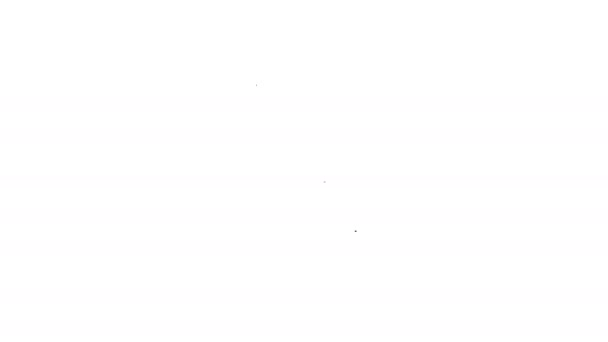 Icono de línea de frasco de medicina Black Dog sobre fondo blanco. Contenedor con pastillas. Medicina de prescripción para animales. Animación gráfica de vídeo 4K — Vídeo de stock