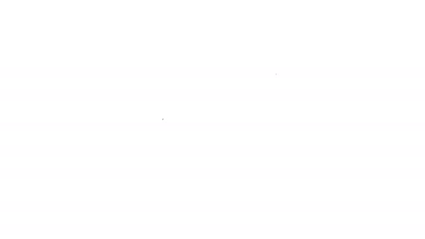 Icono de línea Perro Negro sobre fondo blanco. Animación gráfica de vídeo 4K — Vídeos de Stock