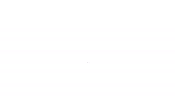 Icono de línea Gato Negro sobre fondo blanco. Animación gráfica de vídeo 4K — Vídeo de stock