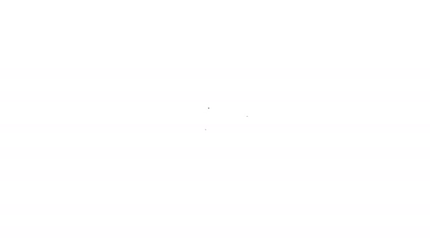 Black Cat symbole icône de ligne de symbole sur fond blanc. Médaille avec empreinte de chat comme animal de compagnie concept gagnant de l'exposition. Animation graphique de mouvement vidéo 4K — Video