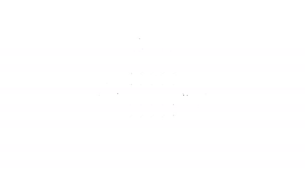 Black Pet carregar ícone de linha de caso no fundo branco. Transportador de animais, cão e gato. Recipiente para animais. Caixa de transporte de animais. Animação gráfica em movimento de vídeo 4K — Vídeo de Stock