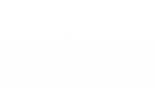 Schwarze Tüte mit Foodline-Symbol auf weißem Hintergrund. Futter für Tiere. Tierfutter-Paket. 4k Video Motion Graphic Animation — Stockvideo