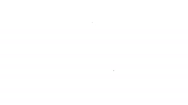 Ícone de linha de comida enlatada preta no fundo branco. Comida para animais. A comida de estimação pode. Animação gráfica em movimento de vídeo 4K — Vídeo de Stock