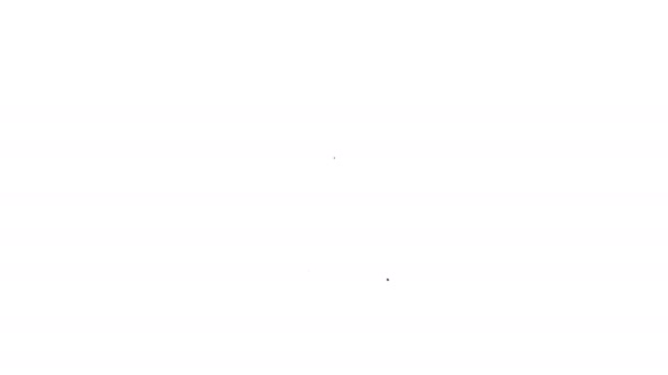 Icona del documento DLL nero. Scarica l'icona della linea di pulsante dll su sfondo bianco. Simbolo del file DLL. Animazione grafica 4K Video motion — Video Stock