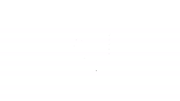 Schwarze ppt-Datei Dokument-Symbol. ppt Schaltfläche Zeilensymbol auf weißem Hintergrund herunterladen. ppt-Dateipräsentation. 4k Video Motion Graphic Animation — Stockvideo