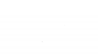 Beyaz arka plandaki hat simgesini açmak için kablosuz teknolojiye sahip Siyah Dijital kapı kilidi. Kapı kolu işareti. Kavramın güvenlik akıllı ev. 4k Video hareket grafik animasyon