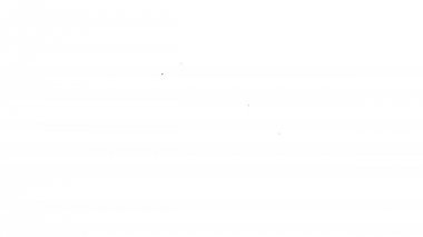 Beyaz arka plandaki hat simgesini açmak için kablosuz teknolojiye sahip Siyah Dijital kapı kilidi. Kapı kolu işareti. Kavramın güvenlik akıllı ev. 4k Video hareket grafik animasyon