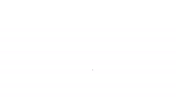Beyaz arka plan üzerinde kalp çizgisi simgesi ile Siyah Asma Kilit. Kilitli Kalp. Aşk sembolü ve anahtar deliği işareti. 4k Video hareket grafik animasyon — Stok video