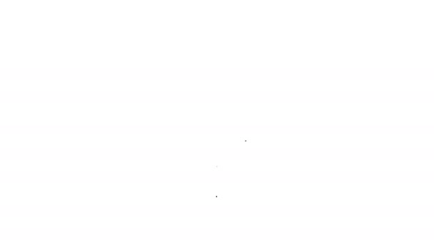 Černá ikona kolečka s kombinací černých bezpečných kláves na bílém pozadí. Kombinace visacího zámku. Bezpečnost, bezpečnost, ochrana, heslo, koncept ochrany osobních údajů. 4k video pohybová animace — Stock video