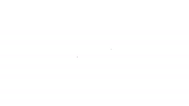 Schwarzes Schloss und Schlüsselzeilensymbol auf weißem Hintergrund. Vorhängeschlossschild. Sicherheit, Sicherheit, Schutz, Privatsphäre. 4k Video Motion Graphic Animation — Stockvideo