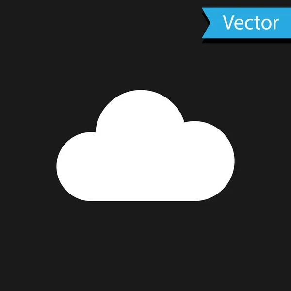 Ícone de nuvem branca isolado no fundo preto. Ilustração vetorial — Vetor de Stock