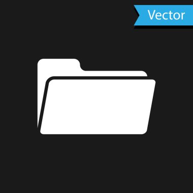 Beyaz Dizin simgesi siyah arkaplanda izole edildi. Vektör İllüstrasyonu