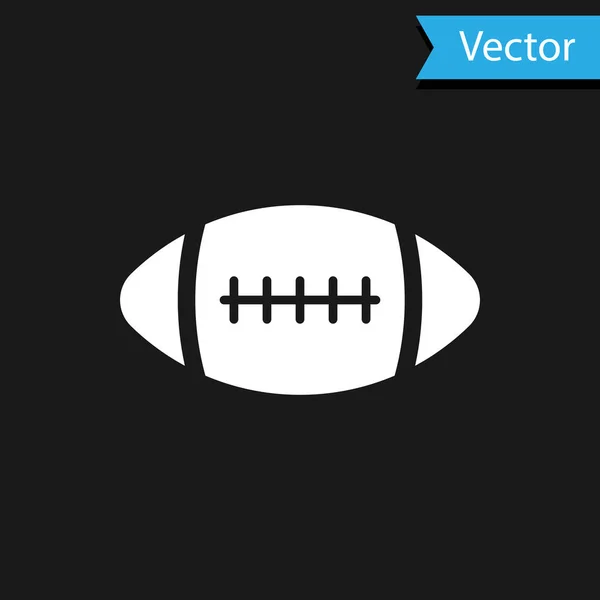 White American Football ball icon isolated on black background. Vector Illustration — Stock Vector