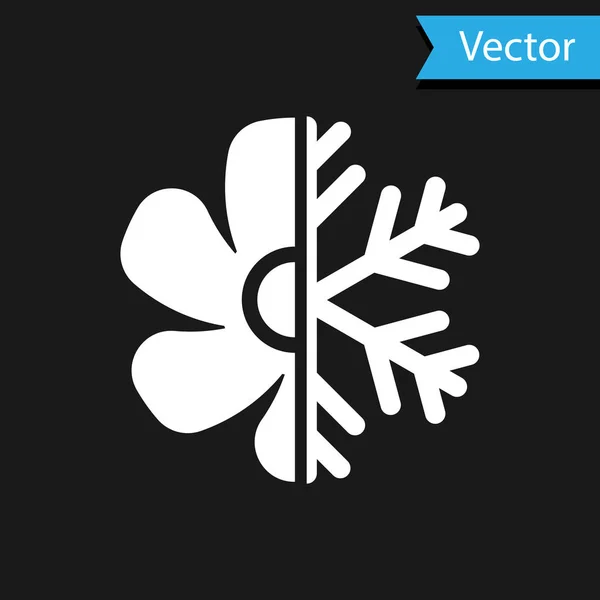 Ícone de ar condicionado branco isolado no fundo preto. Ilustração vetorial — Vetor de Stock